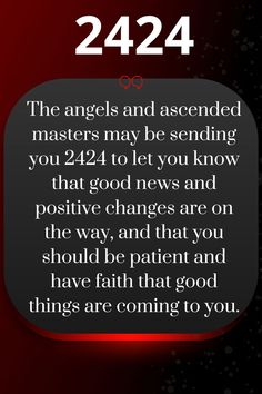 a red and black background with an image of the words 22 24, 424