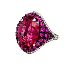 Seamlessly blending the rich hues of rubellite and purple sapphire with the scintillating allure of radiant diamonds, all set within an elegant harmony of 18KT White and Black Gold, this ring is a testament to the beauty of contrast. 11.21CT Oval Cut Rubellite 1.80CT Brilliant Round Pink Sapphire 0.70CT Brilliant Round Natural Diamonds 18KT White and Black Gold Size: 6.5 Multi Finger Rings, Van Cleef And Arpels Jewelry, Diamond Pendants Designs, Baby Animal Nursery, Jewelry Real, Van Cleef And Arpels, Sapphire And Diamond Ring, Purple Sapphire, Jewelry Luxury