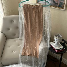 Gorgeous Sheer Beaded Pearl Dress! Shown With A Nude Commando Minimalist Tube Dress, Not Included. A Long Black Tight Slip Dress Or Any Color Going Underneath That White She Is Just Gonna Be Gorgeous.! Size Medium Never Worn Dresses Lulus, Pearl Dress, Sheer Overlay, Lulu Dresses, Tube Dress, Long Black, Sleeve Dress, Colorful Dresses, Slip Dress