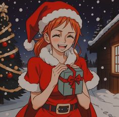 Nami one piece Girl anime waifu manga Christmas Natal icon aesthetic snow neve Natal wallpaper Zoro Sanji Luffy Robin Santa Claus Merry Christmas Anime Art, Xmas Anime, One Piece Christmas, Nami Icons, Nami One Piece, Pfp Ideas, Anime Pfp, Profile Photo, One Piece (anime)