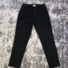 Functional Black Work Pant Never Used! Black High-waisted Jeans For Work, Black Straight Jeans For Night Out, High Rise Black Bottoms For Work, Black Ankle-length Jeans With Pockets, Black Cargo Jeans For Workwear, Business Casual Black Tapered Leg Jeans, Black Tapered Leg Jeans For Business Casual, High Rise Black Pants For Business Casual, Black Tapered Leg Pants For Night Out