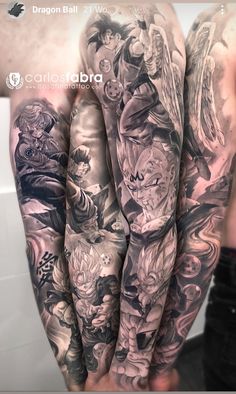 a man with many different tattoos on his arm