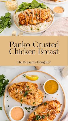 Golden brown panko-crusted chicken breast on plate. Panko Crusted Chicken Breast, Panko Crusted Chicken, Panko Chicken, Pasta Rice, Crusted Chicken, Mouth Watering Food, Juicy Chicken, Family Friendly Meals, Chicken Recipe