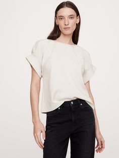 Sleeve Silhouette, Top Banana, Cotton Twill, Womens Clothing Tops, Banana Republic, Sustainability, Personal Style, Cashmere, Fashion Inspo