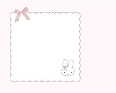 a pink frame with a bunny on it