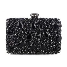 Black Evening Bag - Square, Gems, Silver Hardware, Charming – Luxy Moon Prom Clutch, Rhinestone Handbags, Beaded Clutch Bag, Wedding Handbag, Studded Clutch, Party Handbags, Rhinestone Clutch, Crystal Clutch, Wedding Purse