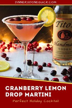 Cranberry is one of those flavors that finds its way into your fall gatherings like Thanksgiving, but is also perfect for the holiday season and Christmas too! Make your celebrations a little brighter with my cranberry lemon drop martini, a seasonal twist on a sweet and tart vodka cocktail! Lemon Drop Cranberry Martini Recipe, Thanksgiving Lemon Drop, Lemon Drop Christmas Martini, Christmas Lemon Drop Cocktail, Cranberry Lemon Cocktail, Lemoncello Cranberry Drinks, Bonefish White Cranberry Martini, Cranberry Lemondrop Martini, Cranberry Martini Recipes Vodka