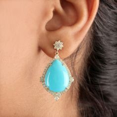 ⚫ Solid 14K Yellow Gold Genuine Certified Diamond Arizona Turquoise Gemstone Dangle & Drop Earrings Handmade Fine Jewelry Easter Gift's ⚫ We provide an SGL diamond certificate. ⚫ These Earrings Made With Arizona Turquoise Gemstone & Diamonds In 14K Yellow Gold, ⚫ Pave Diamond Turquoise Gemstone Earrings, Solid 14K Yellow Gold Jewelry. ⚫ Gemstone Earrings, Diamond Earrings, Dangle Earrings, Everyday Jewelry ⚫ Special customize for Mother's Day, Anniversary, Birthday Gift, Valentine, Christmas.  ⚫ Ear Wrap Earrings, Jewelry For Bride, Delicate Fine Jewelry, Turquoise Gemstone Earrings, Wedding Jewelry For Bride, Engagement Earrings, Gold Wedding Jewelry, Earrings Everyday, Handmade Fine Jewelry