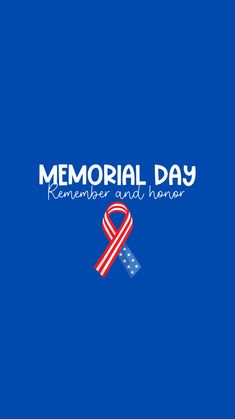 the memorial day logo with an american flag ribbon