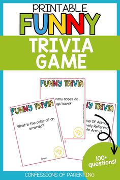 the printable fun trivia game for kids to play with their friends and family