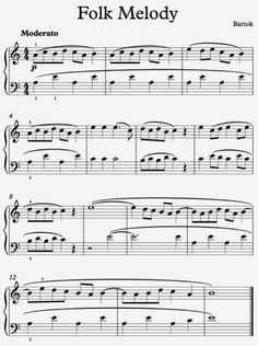 the music score for folk melody