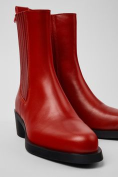 Red leather women's boots with OrthoLite® footbeds and rubber outsole (20% recycled).Our Bonnie combines timeless design with classic and contemporary color combinations. Classic Red Workwear Boots, Red Ankle Boots For Work, Red Ankle Boots For Workwear, Red Boots With Reinforced Heel For Work, Red Modern Boots With Round Toe, Red Round Toe Work Boots, Red Round Toe Workwear Boots, Red Round Toe Boots For Work, Modern Red Boots With Round Toe