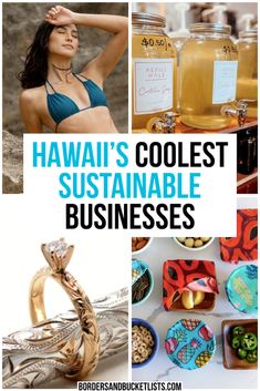 a collage of photos with the words hawaii's coolest suitable businesses