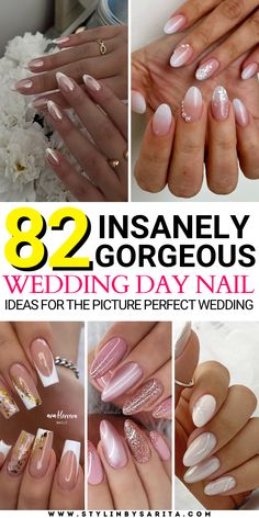 wedding day nails Nails As A Bridesmaid, Bride Nails Dip Powder, Wedding Nails Dip For Bride, Wedding Acrylic Nails Bridesmaid, French Tip Wedding Nails For Bride Short, Acrylic Nail Designs For Wedding Guest, Mother Of The Groom Wedding Nails, Bridesmaid Nails Wedding Neutral Almond, Fall Wedding Nails For Bridesmaid