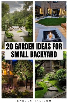 garden ideas for small backyards with text overlay that reads 20 garden ideas for small backyard