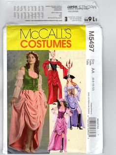 an old fashion sewing pattern for women's costumes