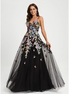 JJ's House Tulle Floral Lace V-Neck Fall Winter Summer Spring Ball-Gown/Princess General Plus Back Zip Black Height:5.8ft（176cm） Bust:32in（82cm）Waist:24in（61cm）Hips:35in（89cm） No Sweep Train Black Model Name:Katy  Height:5.7ft（173cm）  Bust:40in（101cm）  Waist:32in（83. #JJ's House #Tulle #Floral #Lace #VNeck #Fall #Winter #Summer #Spring #BallGownPrincess #General #Plus #BackZip #Black #No #SweepTrain #Black Prom Dress With Train, Tulle Balls, Dress Train, Princess Prom Dresses, Ball Gowns Princess, V Neck Prom Dresses, Lace Ball Gowns, Tulle Ball Gown, Lace Straps