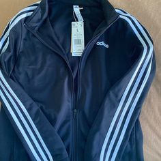 Nwt Black Adidas Track Jacket Adidas Jacket Outfit, Adidas Outfit Women, Adidas Jacket Women, Grey Jacket Women, Coats Black, Adidas Zip Up, Textured Jacket, Black Windbreaker, Womens Windbreaker