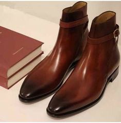 Handmade Mens brown Jodhpurs boots Men Brown leather Ankle boots, boots for mens sold by leatherworld2014 on Storenvy Handmade Leather Boots, Quality Leather Boots, Jodhpur Boots, Custom Design Shoes, Custom Made Shoes, Oxford Boots, Ankle Boots Men, High Ankle Boots, Brown Leather Ankle Boots