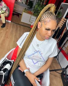 Braid Hairstyles With Weave, Cornrow Ponytail Styles, Hairstyles With Weave, Cornrows Natural, Feed In Braids Ponytail, Medium Natural Hair Styles, Latest Hair Braids, Vacation Hair