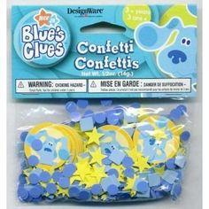 blue and yellow confetti confettis with stars