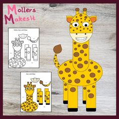 a giraffe cut out from paper with the words mollers make it