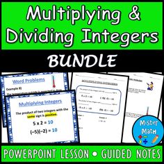 multiplying and dividing numbers bundle with powerpoint lesson guides for students to use