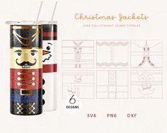 a christmas nutcracker can is shown with the instructions for how to make it