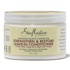 SheaMoisture Jamaican Black Castor Oil  Strengthen, Grow and Restore Leave-In Conditioner softens and detangles natural, chemically processed, color treated and heat styled hair. SheaMoisture Strengthen & Restore Leave In Conditioner  |  11 FL oz. | Sally Beauty Styled Hair, Hair Growth Secrets, How To Grow Your Hair Faster, Shea Moisture, Jamaican Black Castor Oil, Hair Remedies For Growth, New Hair Growth, Black Castor Oil, Grow Hair Faster