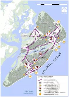 a map of the atlantic coast with many locations