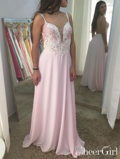 Plunging V Neck Match Colored Pearls Bodice Pink Chiffon Bridesmaid Dresses ARD2509-SheerGirl Pink Chiffon Bridesmaid Dresses, Chiffon Styles, Flowy Prom Dresses, Colored Pearls, Chiffon Prom Dresses, Prom Season, Pink Lace Tops, Chiffon Bridesmaid Dresses, Fall Styles