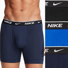 Classic comfort. Thanks to their performance design, these men's Nike boxer briefs keep you comfortable all day long.Click on this MEN'S GUIDE to find the perfect fit and more! 3-pack Nike Dri-FIT moisture-wicking technology helps you stay dry and comfortable Breathable stretch fabric Fly frontFIT & SIZING Regular fit 6-inch approximate inseamFABRIC & CARE Cotton, spandex Machine wash Imported Size: XXL. Color: Blue. Gender: male. Age Group: adult. Pattern: Solid. Nike Boxers, Boxers Outfit, Ideal Male Body, Blue Gender, Male Body, Boxer Briefs, Men's Nike, Nike Dri Fit, Cotton Spandex