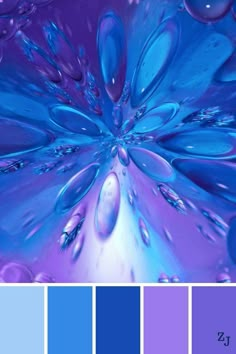 blue and purple color scheme with water droplets