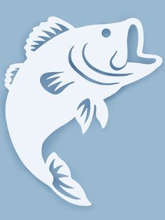 a paper cut out of a fish on a blue background