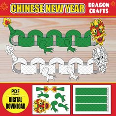 the chinese new year dragon paper craft kit