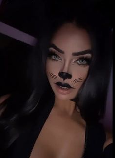 Hot Halloween Makeup, Cat Costume Ideas, Cats In Halloween Costumes, Cat Costume Makeup, Black Cat Costume, Cat Halloween Makeup, Spiritual Room, Holloween Makeup, Horror Halloween Costumes