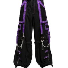 Men Gothic Pant Black/Purple Punk Baggy Pant W/Chrome Rings & Chain/Usa Men’s Gothic Threads Reflective Pant Black Punk Buckle Zips Chain Strap Punk Trousers With Understated Detailing. Reflective Pants Zip Off Into Shorts And Feature Removable Chains, Adjustable Ankles, D-Rings, Grommets, And Deep, Netted Pockets.,Zips Buckle Straps Detail Eyelet Studded Back Pockets,Detachable Chain Straps, Size S Trouser Waist: 32″ Full Length: 42.5” Size M Trouser Waist: 34″ Full Length: 43” Size L Trouser W Eye Pants, Purple Punk, Punk Trousers, Chrome Rings, Tripp Pants, Rings Chain, Gothic Pants, Scene Outfits, Men Pants