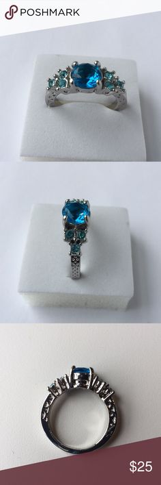 10K White gold filled, 2 carat Blue aquamarine SZ9 2 carat sky blue aquamarine 10k white gold filled size 9 if you buy this ring, you will love it. I will ship the same day size 9.                R8 Handmade Jewelry Rings Blue Aquamarine Ring, Handmade Jewelry Ring, Aquamarine Rings, Aquamarine Blue, 2 Carat, Aquamarine, Womens Jewelry Rings, Blue And Silver, Sapphire Ring