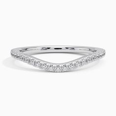 a white gold wedding band with diamonds