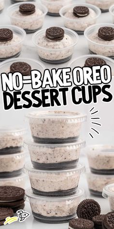 there are no - bake oreo dessert cups on the table