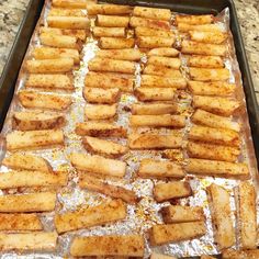 the food is prepared and ready to be cooked in the oven for dinner or dessert