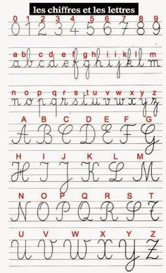 the letters and numbers are drawn in cursive writing with red ink on lined paper