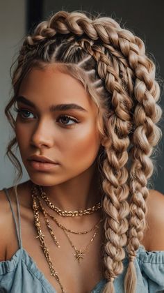 💖 Luxurious Pretty Braided Hairstyles Black Women Bold braids with accessories Sophistication | ... Pretty Braided Hairstyles Black Women, Afro Loki, Braided Hairstyles Black Women, Braids With Accessories, Braided Hairstyles Black, Winter Hair Color Trends, Viking Braids, Hair Cuffs, Polished Hair