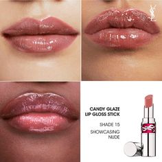 Candy Glaze Lip Gloss Stick - Yves Saint Laurent | Sephora Luxury Lip Gloss, Jelly Gloss, Lip Gloss Stick, Jelly Lip Gloss, Moisturized Lips, Makeup Lip Gloss, Lip Balm Stick, Makeup Accesories, Ysl Beauty