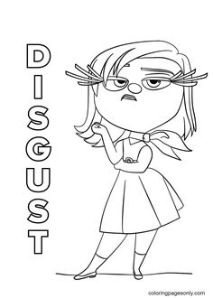 Disgust Inside Out Coloring Page Inside Out Coloring, Disgusted Inside Out, Fine Motor Development, Motor Development, Screen Free Activities, Screen Free, Coloring Pages Printable, Page Ideas