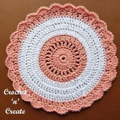 a crochet doily is shown with the words, crochet in create