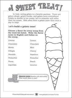 an ice cream cone is shown with the words, i sweet treat and instructions to make it