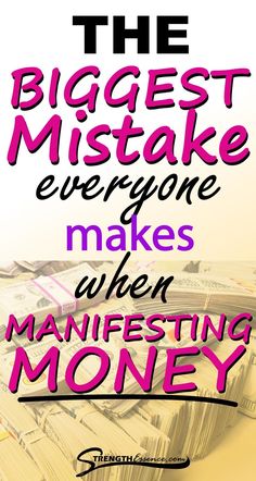 a pile of money with the words, the biggest mistake everyone makes when managing money