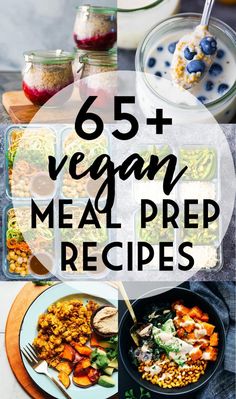 the top five vegan meal preps with text overlay