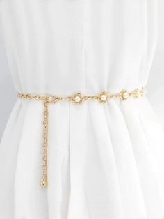 WARNING: CHOKING HAZARD-Small parts, not for children under 3 yrs.1PC Girls' Fashion Waist Chain Accessories Dress New Summer Thin Belt Versatile Waist Cover Gold Casual,Glamorous   Iron Alloy Plain,Striped Chain Belts   Kids Accessories, size features are:Bust: ,Length: ,Sleeve Length: Gold Waist Belt, Casual Glamour, Waist Jewelry, Ren Fair, Kids Belt, Chain Accessories, Chain Belts, Gold Belts, Girly Accessories